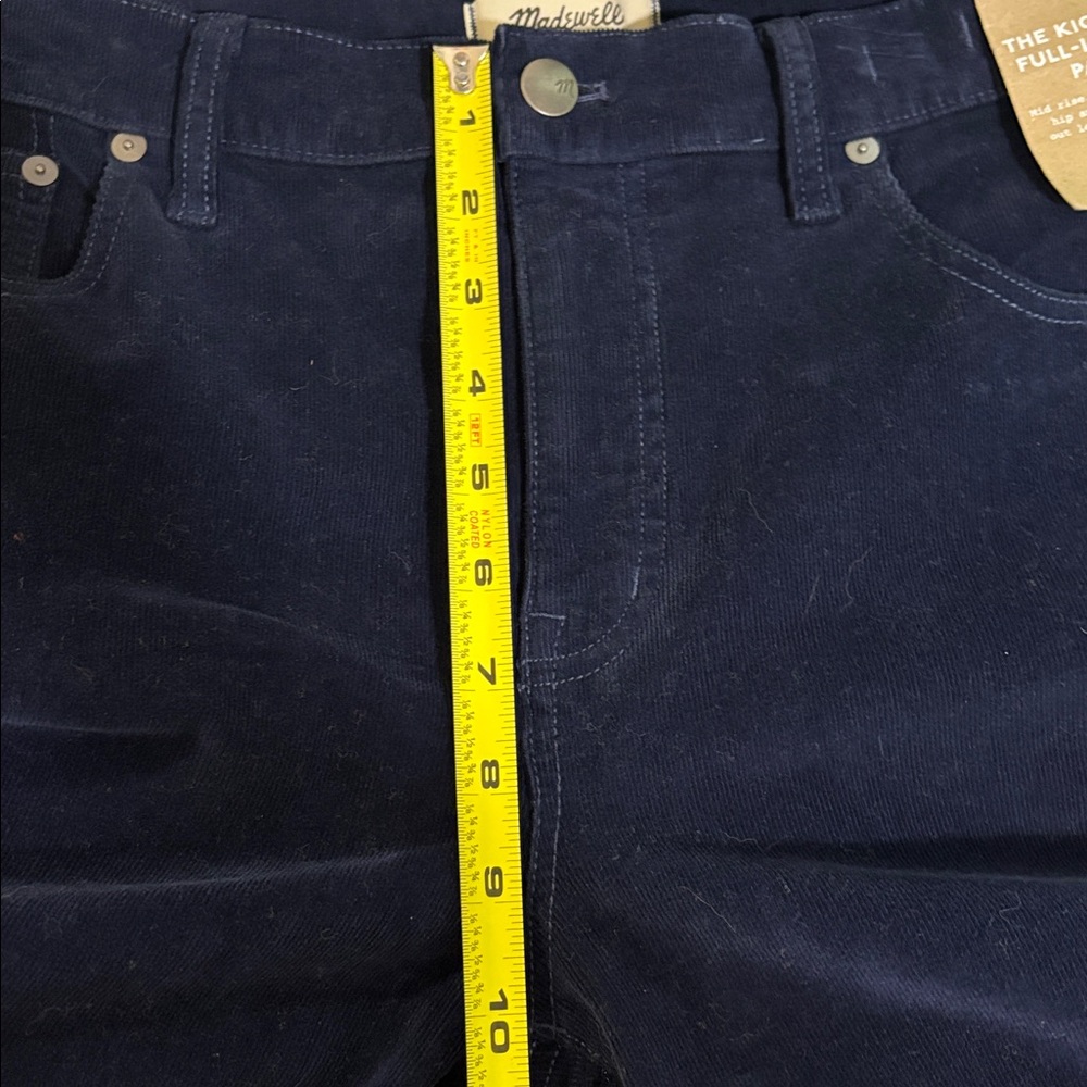 Madewell Women Corduroy Pants Straight Leg Dark Blue Kick out Sz 31 New Midrise - Picture 12 of 14